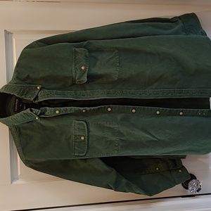 Men's forest green flannel shirt, Land's End, M